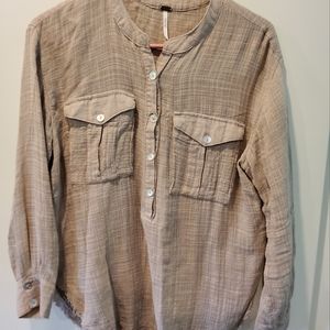Free People! Plaid Gauze Popover Shirt👍👍